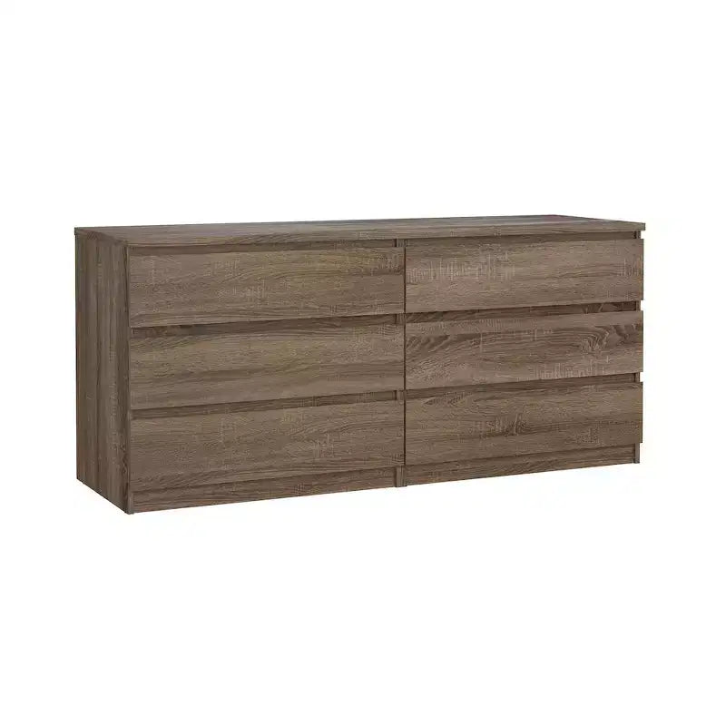 Tvilum,Scottsdale 6 Drawer Double Dresser, Truffle Oak
