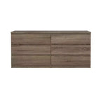 Commode double 6 tiroirs, chêne truffe