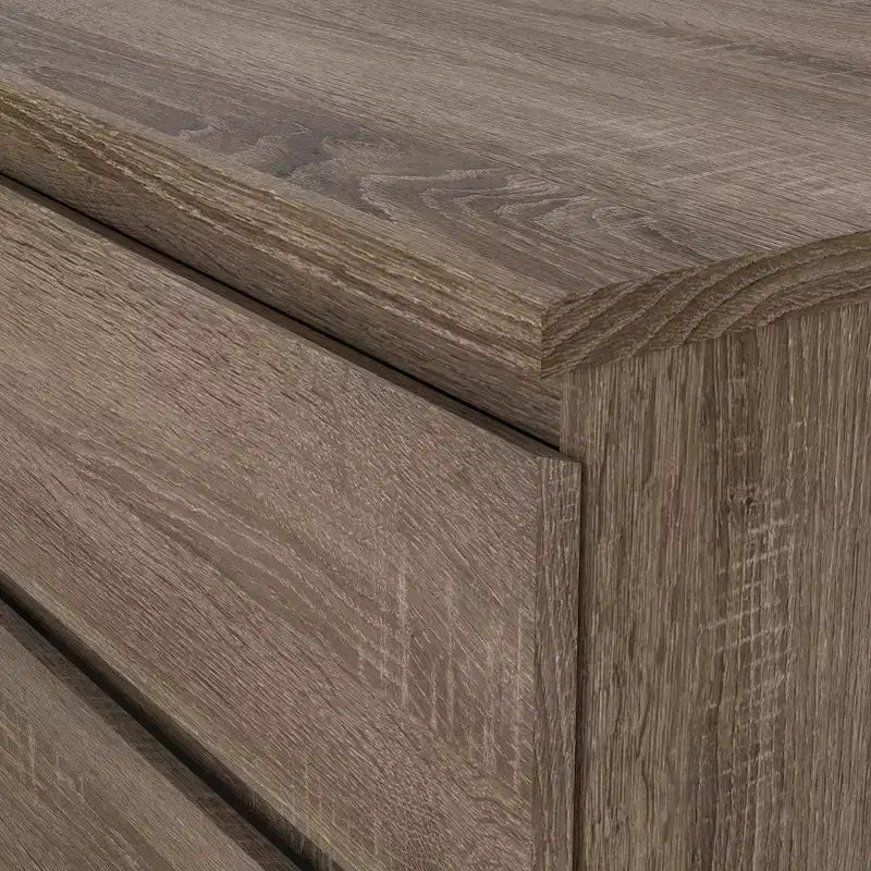 Commode double 6 tiroirs, chêne truffe