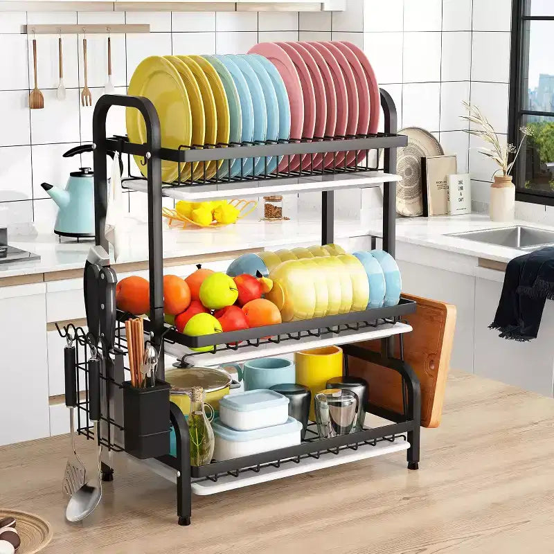 Égouttoir à vaisselle à 3 niveaux pour le comptoir de cuisine