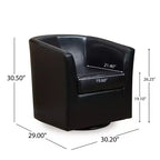 Fauteuil Club Pivotant Contemporain Rembourré en Faux Cuir