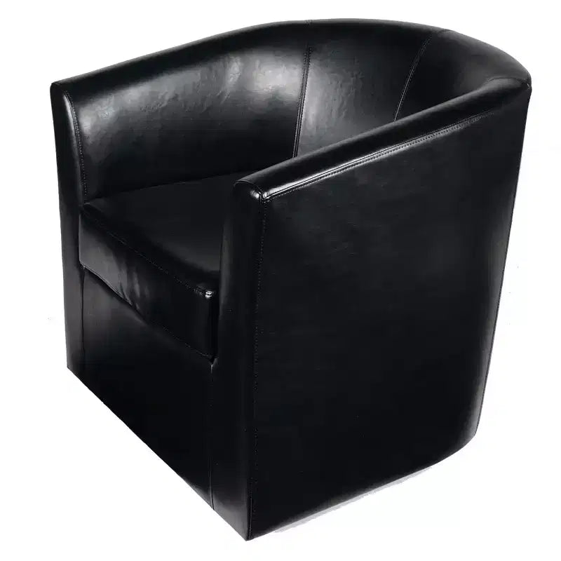 Fauteuil Club Pivotant Contemporain Rembourré en Faux Cuir