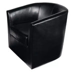 Fauteuil Club Pivotant Contemporain Rembourré en Faux Cuir
