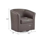 Fauteuil Club Pivotant Contemporain Rembourré en Faux Cuir