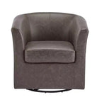 Fauteuil Club Pivotant Contemporain Rembourré en Faux Cuir