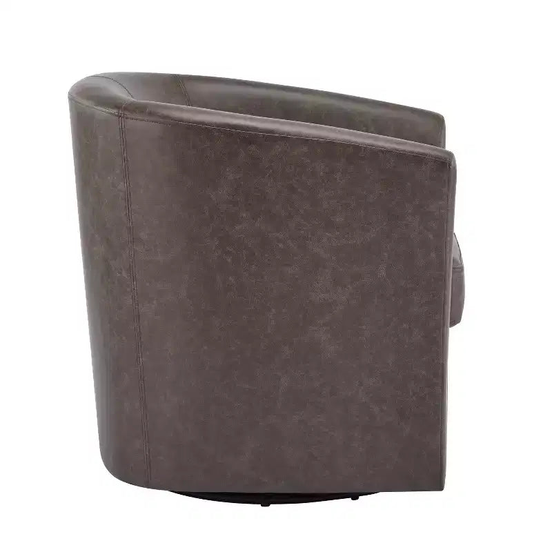 Fauteuil Club Pivotant Contemporain Rembourré en Faux Cuir