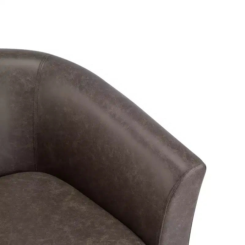 Fauteuil Club Pivotant Contemporain Rembourré en Faux Cuir