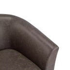Fauteuil Club Pivotant Contemporain Rembourré en Faux Cuir