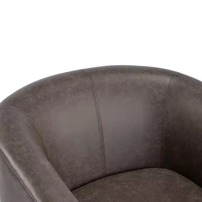 Fauteuil Club Pivotant Contemporain Rembourré en Faux Cuir