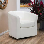 Fauteuil Club Pivotant Contemporain Rembourré en Faux Cuir