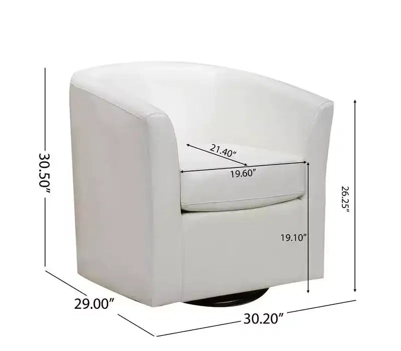 Fauteuil Club Pivotant Contemporain Rembourré en Faux Cuir