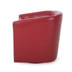Fauteuil Club Pivotant Contemporain Rembourré en Faux Cuir