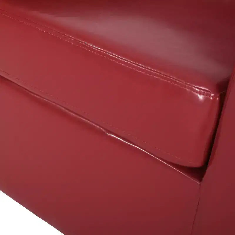 Fauteuil Club Pivotant Contemporain Rembourré en Faux Cuir