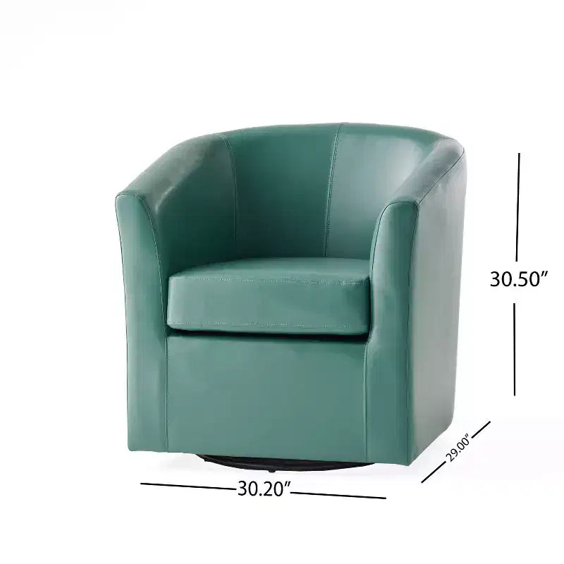 Fauteuil Club Pivotant Contemporain Rembourré en Faux Cuir