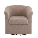 Fauteuil Club Pivotant Contemporain Rembourré en Faux Cuir