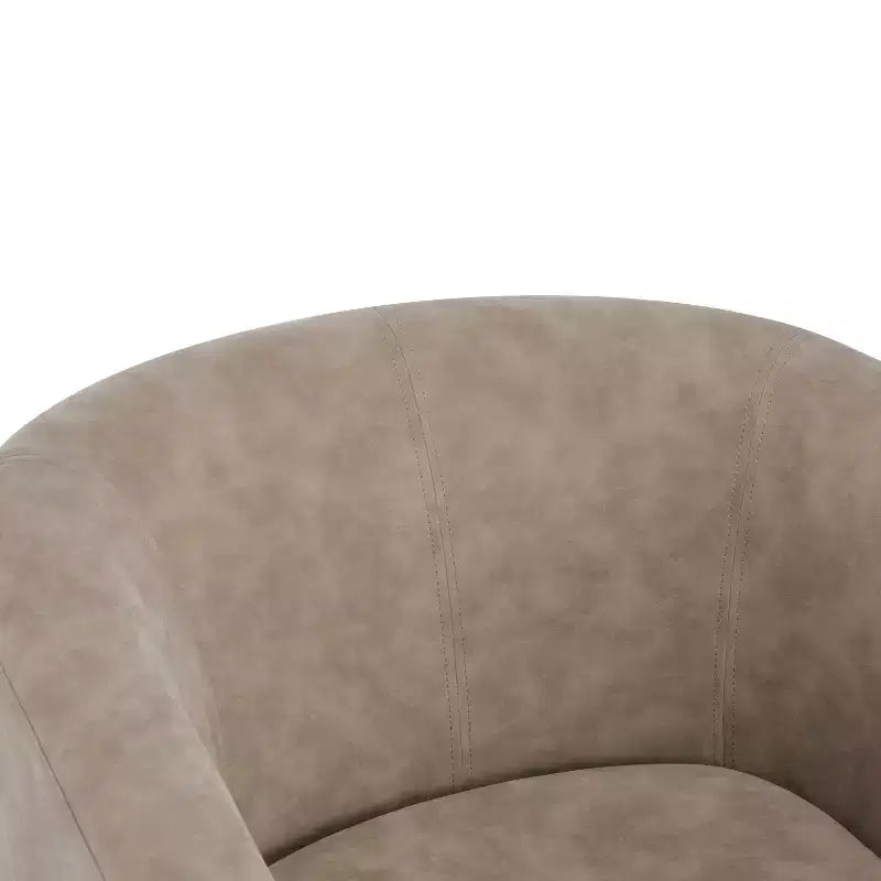 Fauteuil Club Pivotant Contemporain Rembourré en Faux Cuir