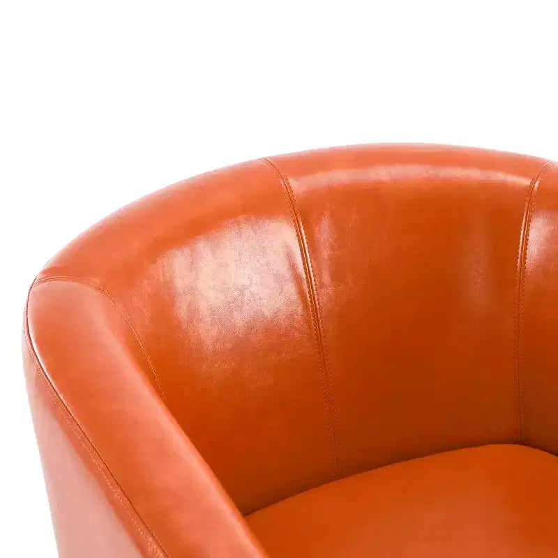 Fauteuil Club Pivotant Contemporain Rembourré en Faux Cuir