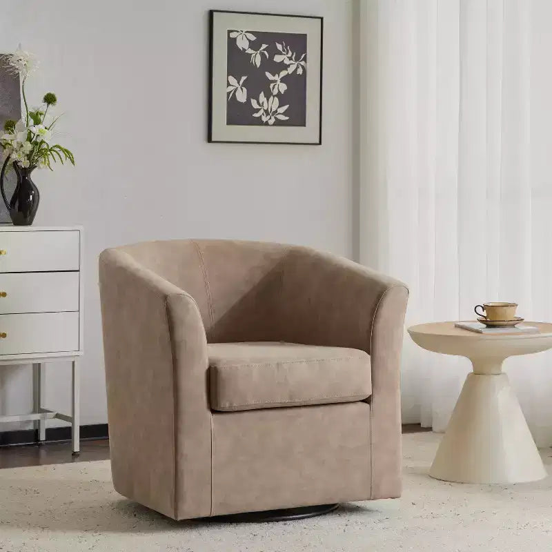 Christopher Knight Home Jackson Contemporary Faux Leather Upholstered Swivel Club Chair