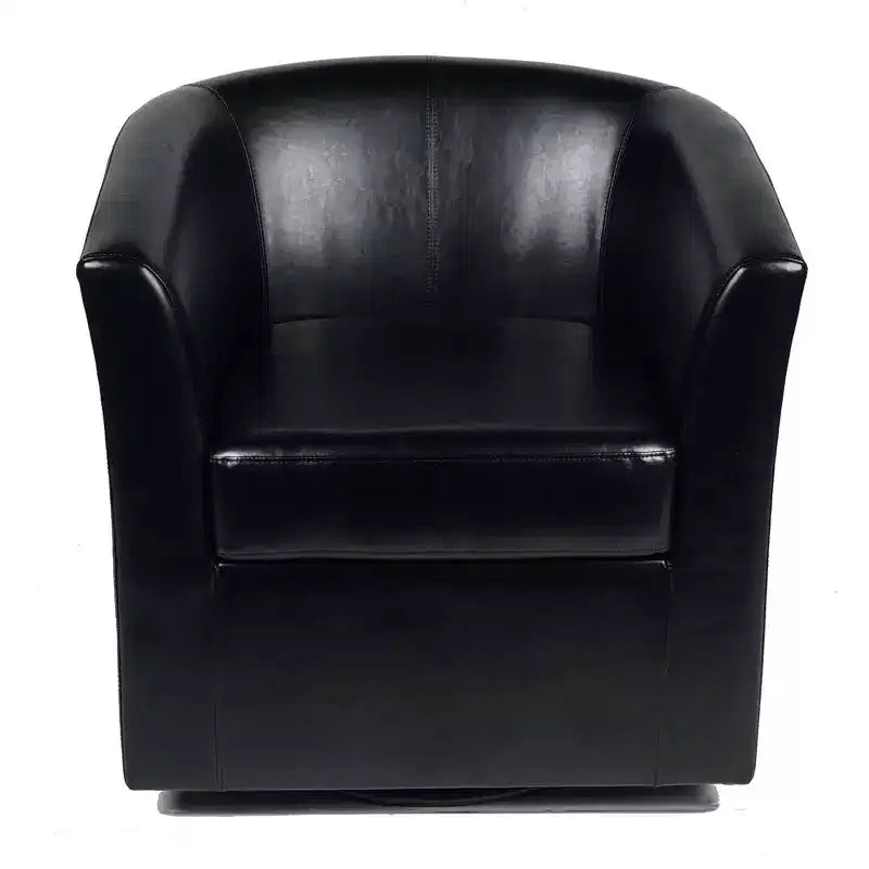 Fauteuil Club Pivotant Contemporain Rembourré en Faux Cuir