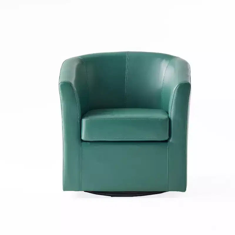 Fauteuil Club Pivotant Contemporain Rembourré en Faux Cuir