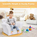 Canapé pour Enfants, Causeuse pour Tout-petits, Fauteuil Princesse, Cadeau pour Enfants avec Ottoman Blanc/Rose