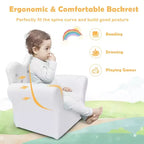 Canapé pour Enfants, Causeuse pour Tout-petits, Fauteuil Princesse, Cadeau pour Enfants avec Ottoman Blanc/Rose