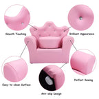 Canapé pour Enfants, Causeuse pour Tout-petits, Fauteuil Princesse, Cadeau pour Enfants avec Ottoman Blanc/Rose