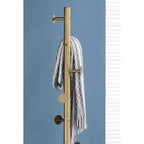 Porte-manteau sur pied en métal avec 8 crochets pour l'entrée, pour suspendre des vêtements, des chapeaux, des sacs (doré)