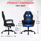 Chaise de jeu Chaise de bureau avec support lombaire Hauteur réglable Chaise de direction en cuir PU pour femmes hommes adultes