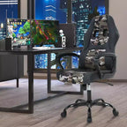 Chaise de jeu Chaise de bureau avec support lombaire Hauteur réglable Chaise de direction en cuir PU pour femmes hommes adultes