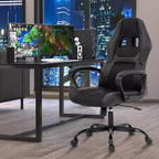 Chaise de jeu Chaise de bureau avec support lombaire Hauteur réglable Chaise de direction en cuir PU pour femmes hommes adultes
