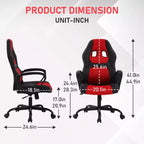 Chaise de jeu Chaise de bureau avec support lombaire Hauteur réglable Chaise de direction en cuir PU pour femmes hommes adultes