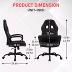 Chaise de jeu Chaise de bureau avec support lombaire Hauteur réglable Chaise de direction en cuir PU pour femmes hommes adultes