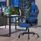 Chaise de jeu Chaise de bureau avec support lombaire Hauteur réglable Chaise de direction en cuir PU pour femmes hommes adultes