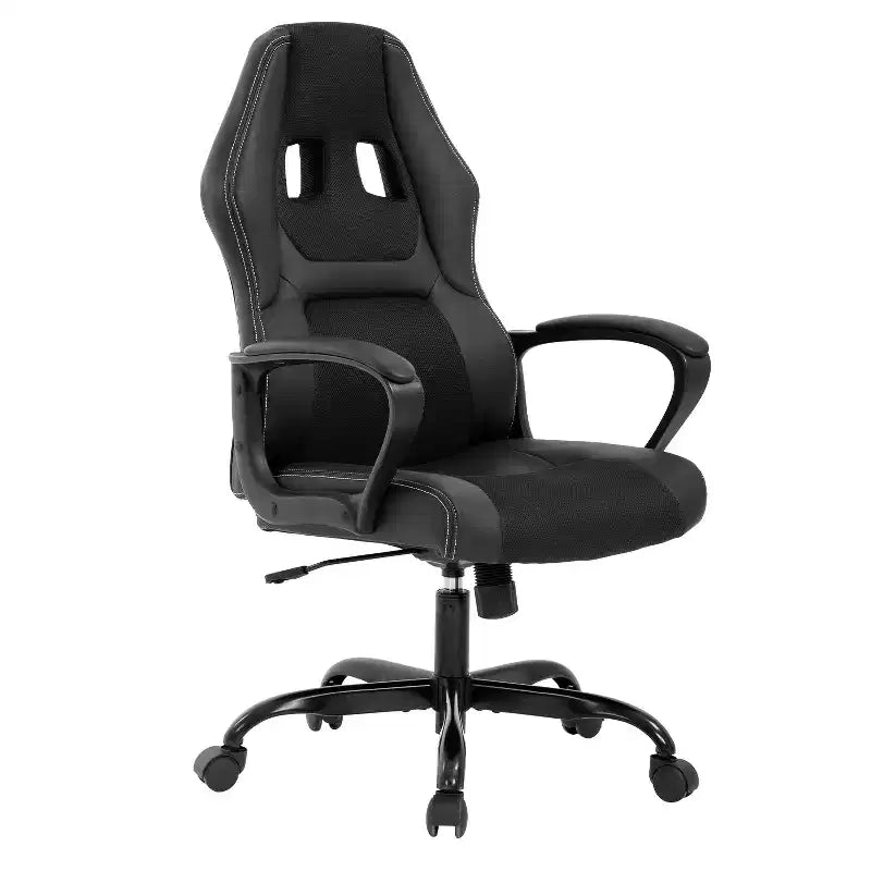 BestMassage Gaming Chair Office Chair with Lumbar Support Adjustable Height PU Leather Executive Chair for Women Men Adults