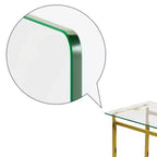 Table à manger moderne en verre pour 4-6 personnes, verre trempé de 8 mm, pieds chromés dorés, polyvalente pour salle à manger/salon