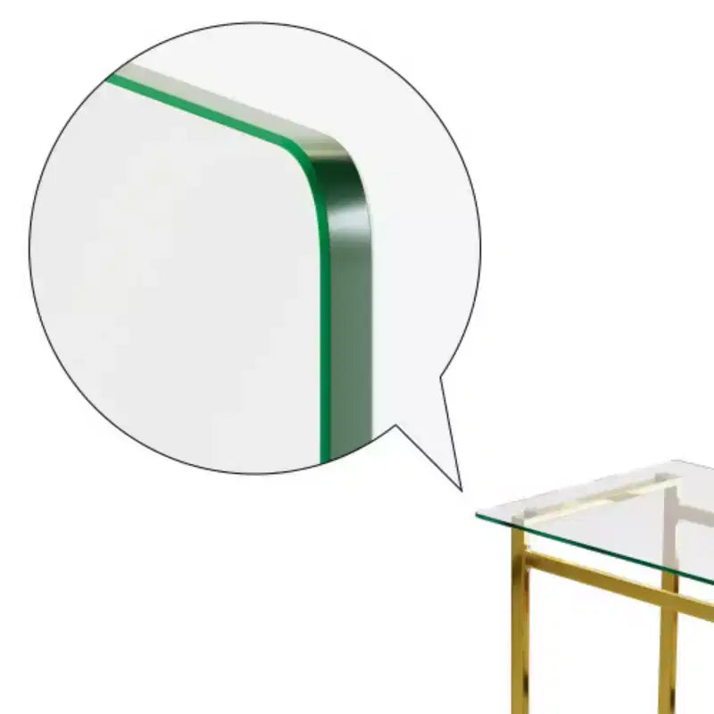 Table à manger moderne en verre pour 4-6 personnes, verre trempé de 8 mm, pieds chromés dorés, polyvalente pour salle à manger/salon