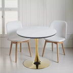 Special Tulip Dining Table with Marble Finish Top, MDF Construction, Kitchen or Executive Desk