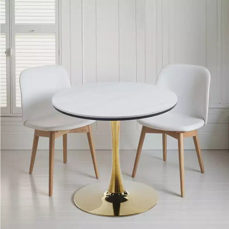 Special Tulip Dining Table with Marble Finish Top, MDF Construction, Kitchen or Executive Desk