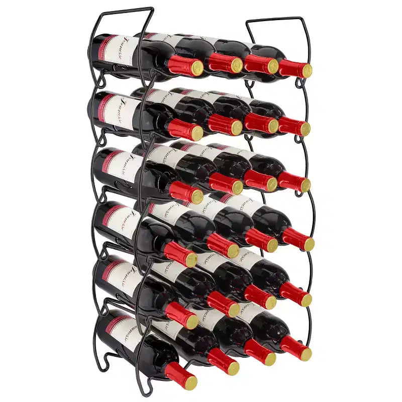 Sorbus 6-Tier Classic Style Stackable Wine Rack - Perfect for Bar, Wine Cellar, Basement, Cabinet, Pantry, etc - Hold 24 Bottles