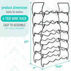 Casier à vin empilable 6 niveaux style classique - Parfait pour bar, cave à vin, sous-sol, placard, garde-manger, etc. - Contenance 24 bouteilles