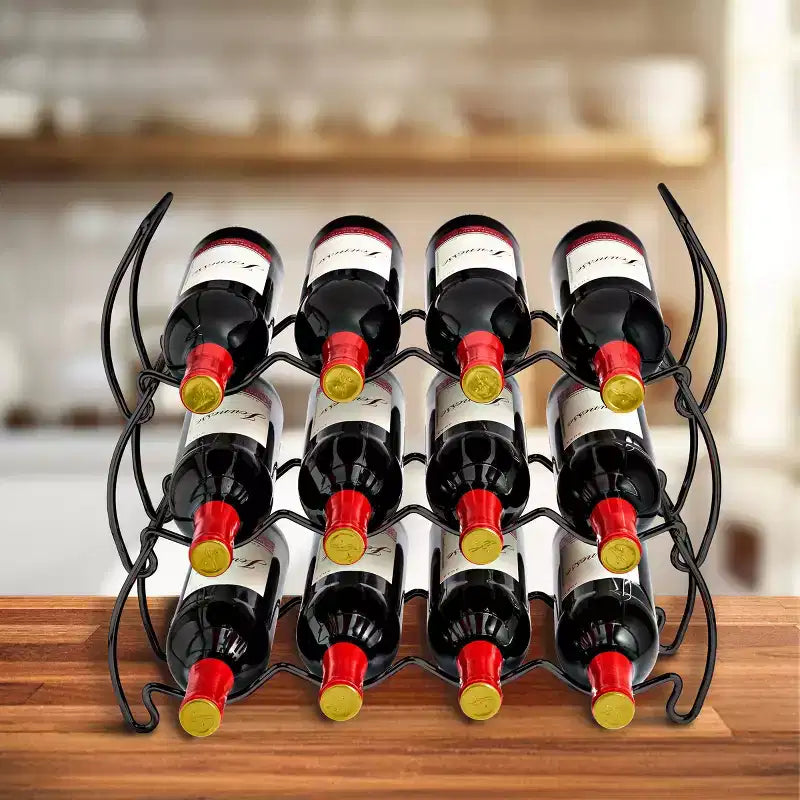 Casier à vin empilable 6 niveaux style classique - Parfait pour bar, cave à vin, sous-sol, placard, garde-manger, etc. - Contenance 24 bouteilles