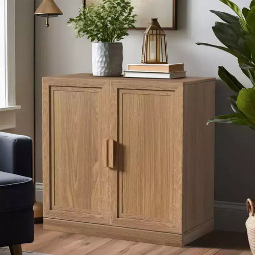 PexFix 31x31x16 Wood Accent Cabinet with Adjustable Shelf Storage Cabinet Natural