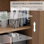 Meuble d'appoint en bois 31x31x16 avec étagère réglable Meuble de rangement Naturel