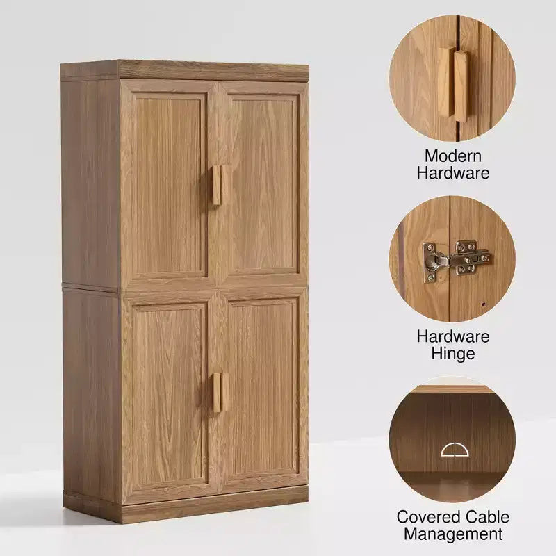 Meuble d'appoint en bois 31x31x16 avec étagère réglable Meuble de rangement Naturel