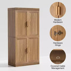 Meuble d'appoint en bois 31x31x16 avec étagère réglable Meuble de rangement Naturel