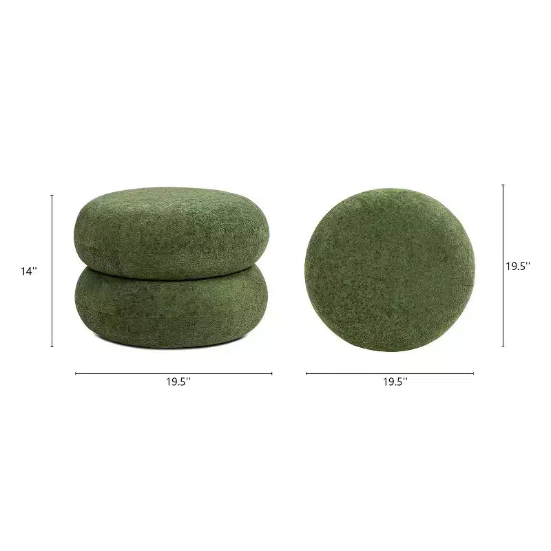 19.5 Pouf Rond Rembourré Bas