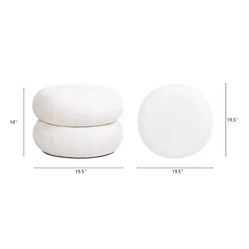 19.5 Pouf Rond Rembourré Bas