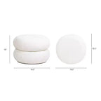 19.5 Pouf Rond Rembourré Bas