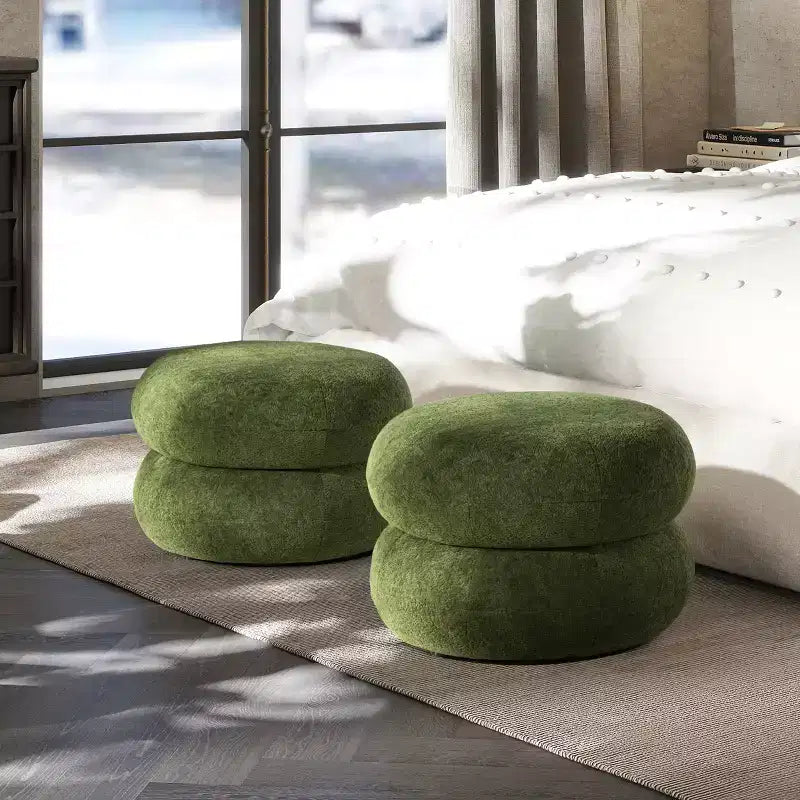 19.5 Pouf Rond Rembourré Bas